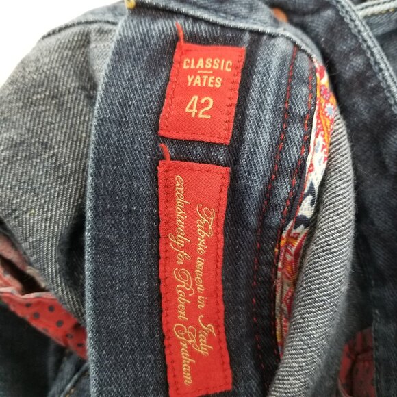 Robert Graham Classic Yates Jeans Men's Light Whiskering Distress 42 x 30 - Picture 9 of 15